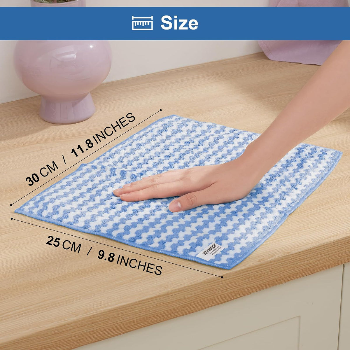 18 Pack Microfiber Cleaning Cloth, Kitchen Towels for Dish Drying Washing, Absorbent Streak Free Lint Free Rags for Cleaning, Reusable and Washable Towels - 10" x 10"