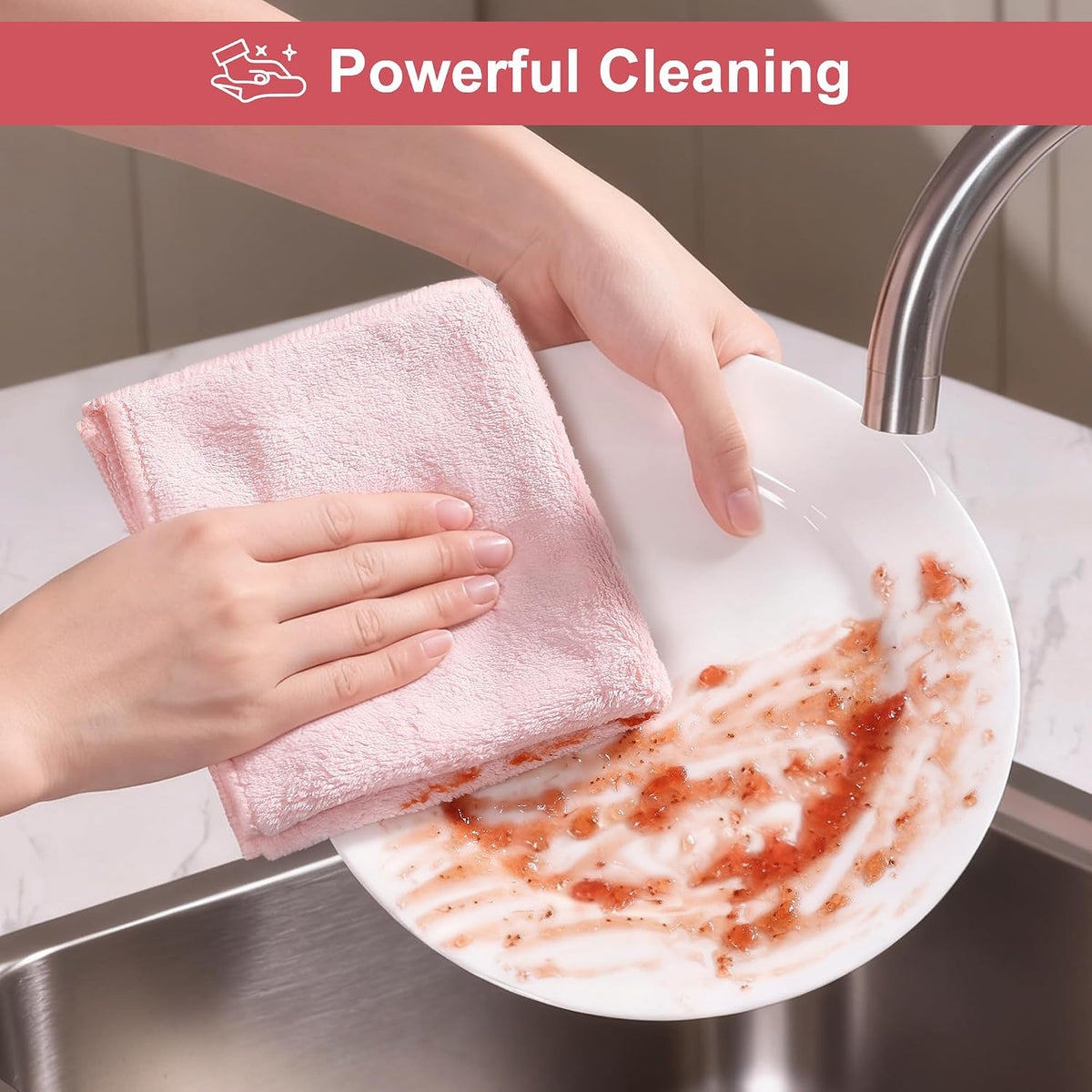 18 Pack Microfiber Cleaning Cloth, Kitchen Towels for Dish Drying Washing, Absorbent Streak Free Lint Free Rags for Cleaning, Reusable and Washable Towels - 10" x 10"