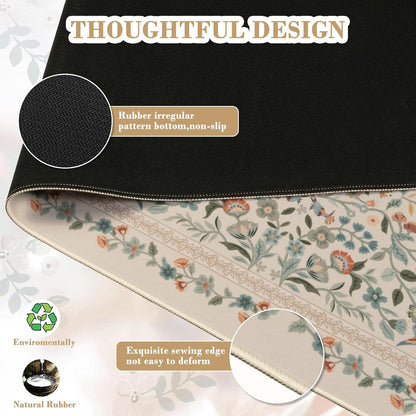 iCasso Desk Mat for Keyboard and Mouse, Large Mouse Pad, Desk Pad Mat, Anti-Slip Big Mousepad with Stitched Edges for Computer Desktop(Deep Green)