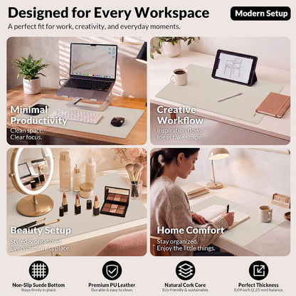 Large Desk Mat, 47" x 17", Black