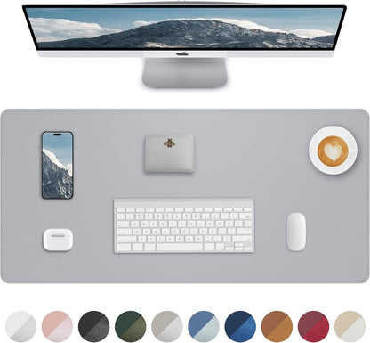 AFIING Large Desk Mat 55" x 24" - PU Leather Desk Pad Protector, Waterproof Non-Slip Extended Mouse Pad for Office Desk, Keyboard, Laptop and Home Workspace (Black)