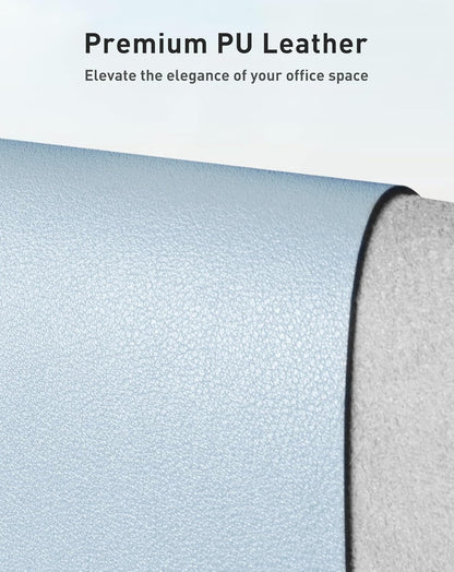Aothia Leather Office Desk Pad Protector, Non-Slip PU Leather Desk Blotter, Waterproof Laptop Writing Mouse Pad for Office and Home, Black, 31.5" x 15.7" - Colors B
