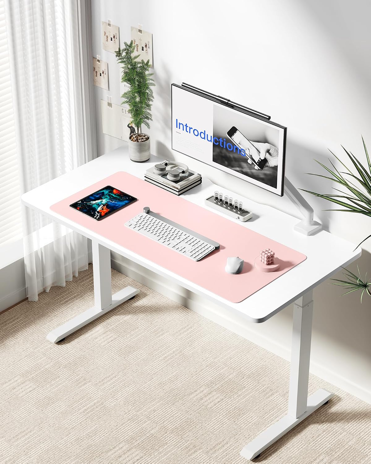 YSAGi Leather Desk Pad Protector, Office Desk Mat, Large Mouse Pad, Non-Slip PU Leather Desk Blotter, Waterproof Laptop Desk Writing Pad for Office and Home (23.6" x 13.8", Eggshell) - Colors A