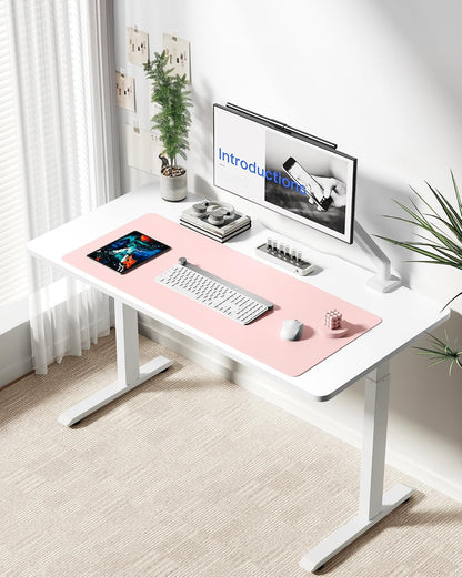 YSAGi Leather Desk Pad Protector, Office Desk Mat, Large Mouse Pad, Non-Slip PU Leather Desk Blotter, Waterproof Laptop Desk Writing Pad for Office and Home (23.6" x 13.8", Eggshell) - Colors A