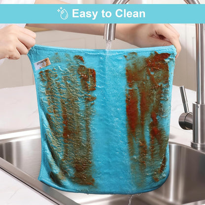 18 Pack Microfiber Cleaning Cloth, Kitchen Towels for Dish Drying Washing, Absorbent Streak Free Lint Free Rags for Cleaning, Reusable and Washable Towels - 10" x 10"