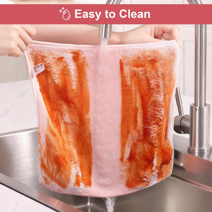 18 Pack Microfiber Cleaning Cloth, Kitchen Towels for Dish Drying Washing, Absorbent Streak Free Lint Free Rags for Cleaning, Reusable and Washable Towels - 10" x 10"