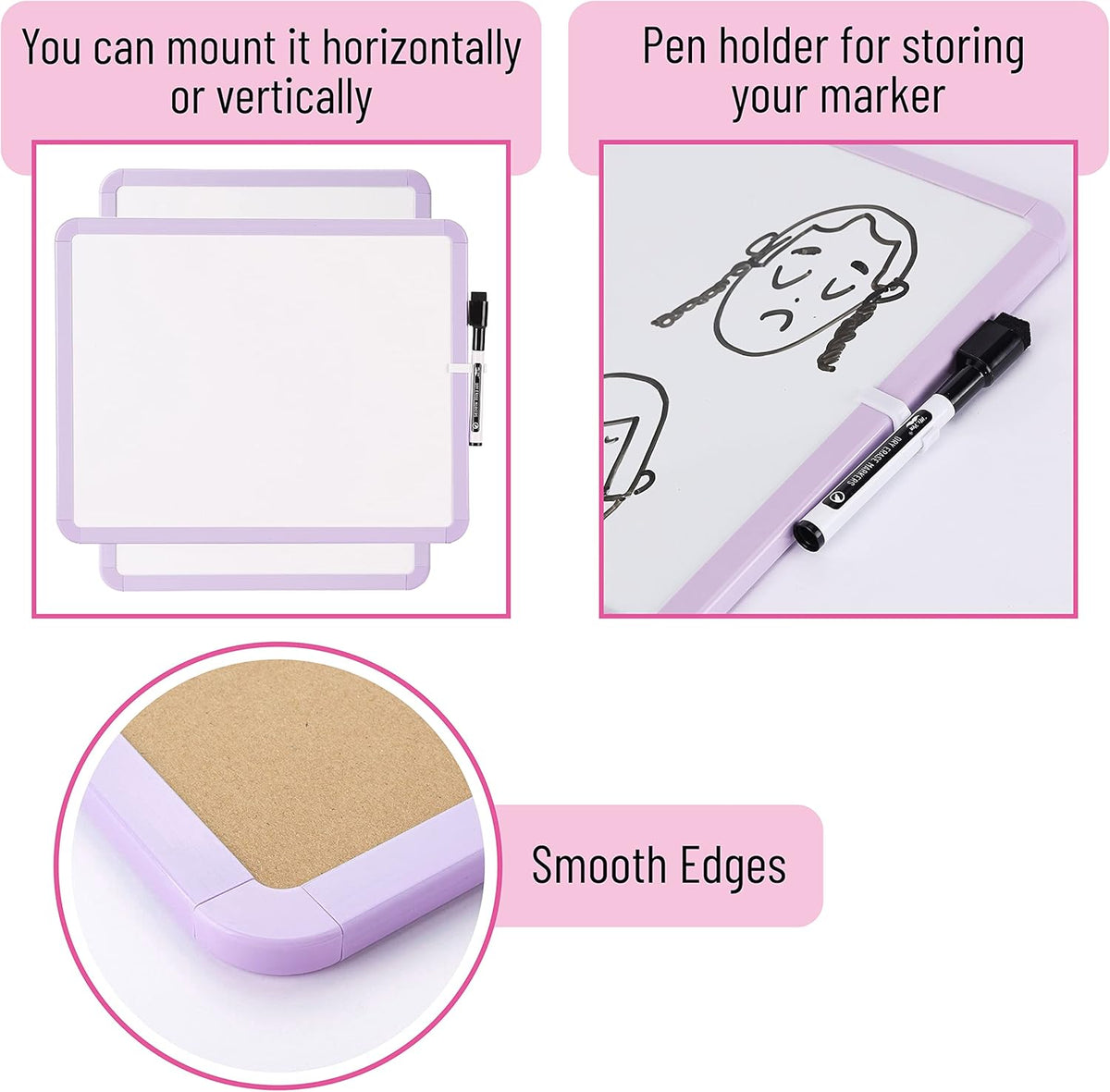 Dry Erase Board, 14” x 11”, White Frame