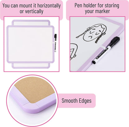 Dry Erase Board, 14” x 11”, White Frame