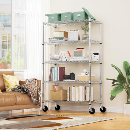 M MZG 450 lbs Steel Storage Shelving 3-Tier Utility Shelving Unit Steel Organizer Wire Rack for Home,Kitchen,Office (11.8" D x 17.7" W x 26.3" H) - Colors B