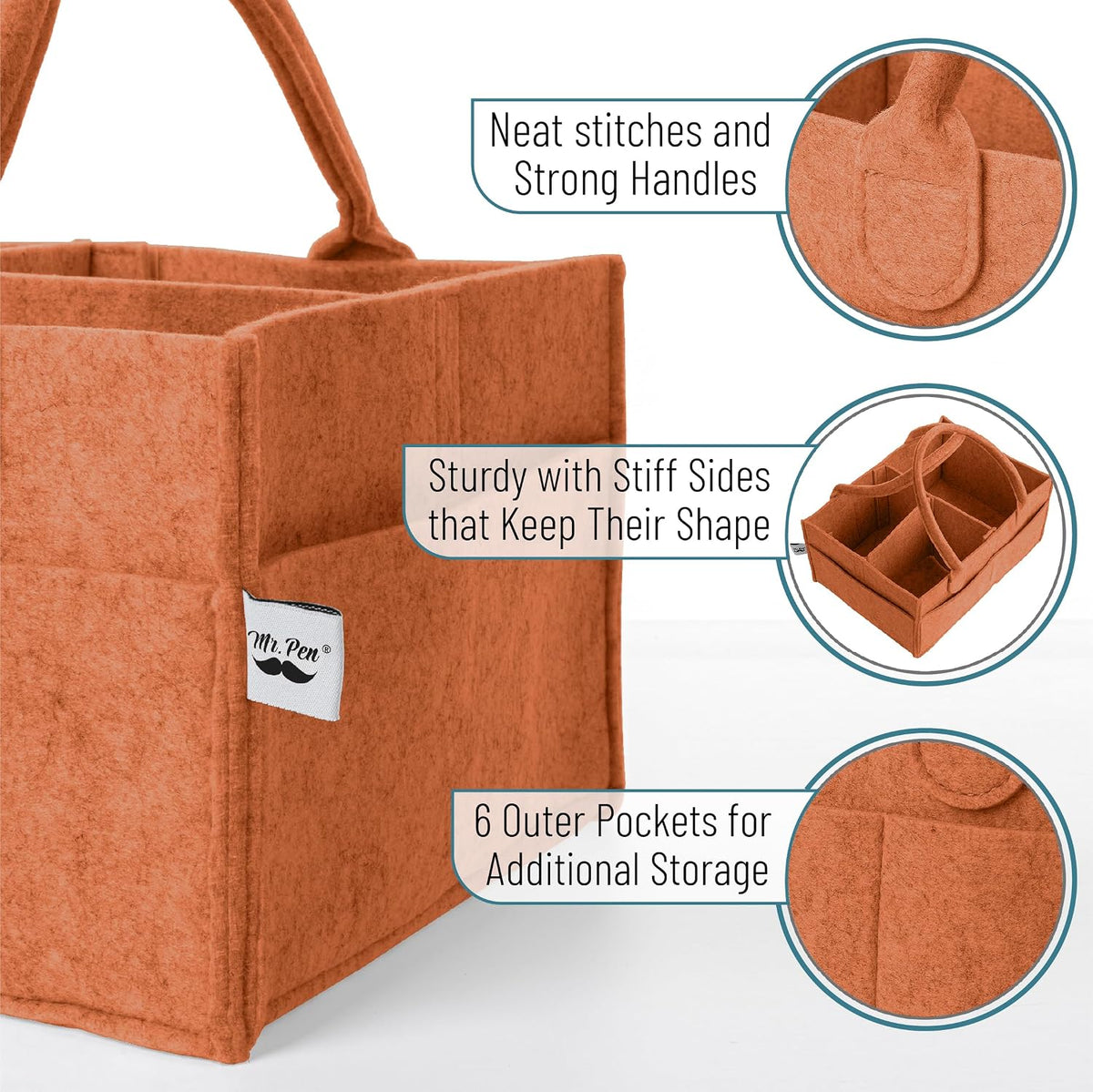 Baby Diaper Caddy Organizer, Gray, Medium