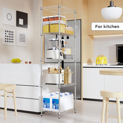 M MZG 450 lbs Steel Storage Shelving 3-Tier Utility Shelving Unit Steel Organizer Wire Rack for Home,Kitchen,Office (11.8" D x 17.7" W x 26.3" H) - Colors B