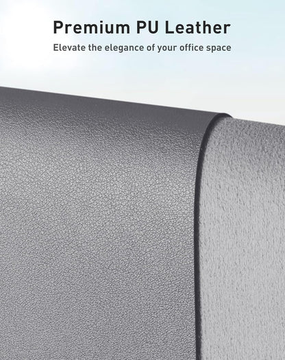 Aothia Leather Office Desk Pad Protector, Non-Slip PU Leather Desk Blotter, Waterproof Laptop Writing Mouse Pad for Office and Home, Black, 31.5" x 15.7" - Colors A