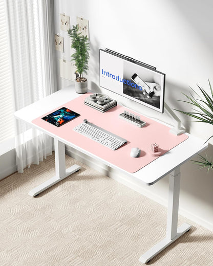 YSAGi Leather Desk Pad Protector, Office Desk Mat, Large Mouse Pad, Non-Slip PU Leather Desk Blotter, Waterproof Laptop Desk Writing Pad for Office and Home (23.6" x 13.8", Eggshell) - Colors A