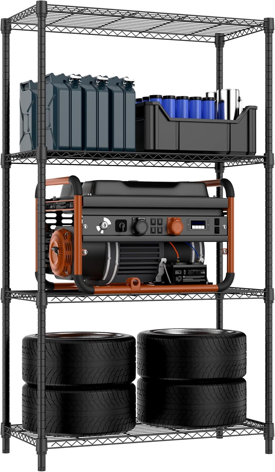 M MZG 450 lbs Steel Storage Shelving 3-Tier Utility Shelving Unit Steel Organizer Wire Rack for Home,Kitchen,Office (11.8" D x 17.7" W x 26.3" H) - Colors A