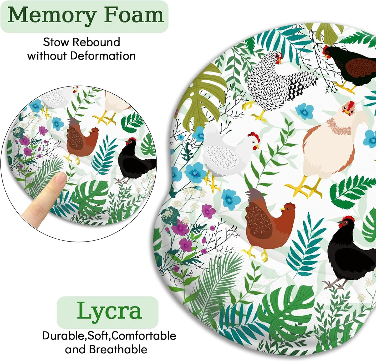 Funny Ergonomic Mouse Pad with Wrist Rest, Cat Desk Decor Gifts - Colors A