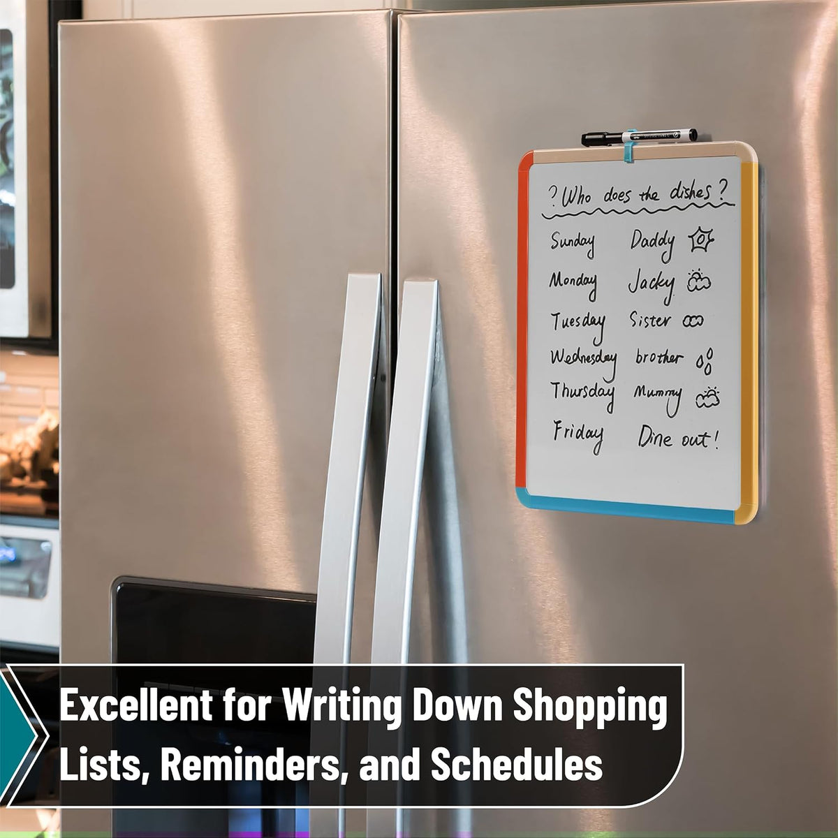 Dry Erase Board, 14” x 11”, White Frame