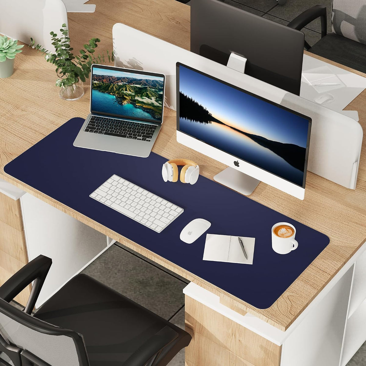 Large Desk Mat, 47" x 17", Black