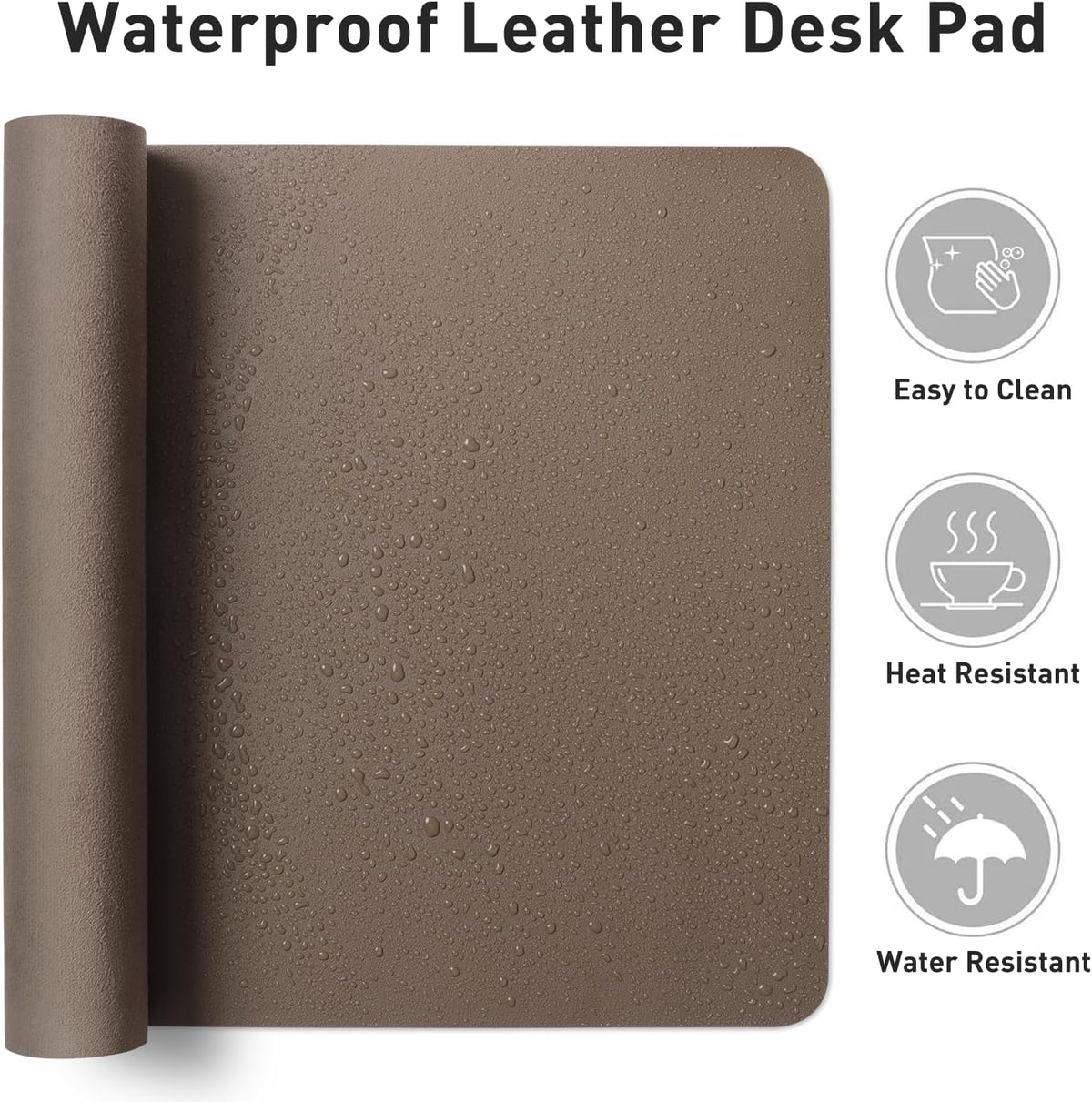 Aothia Leather Office Desk Pad Protector, Non-Slip PU Leather Desk Blotter, Waterproof Laptop Writing Mouse Pad for Office and Home, Black, 31.5" x 15.7" - Colors B
