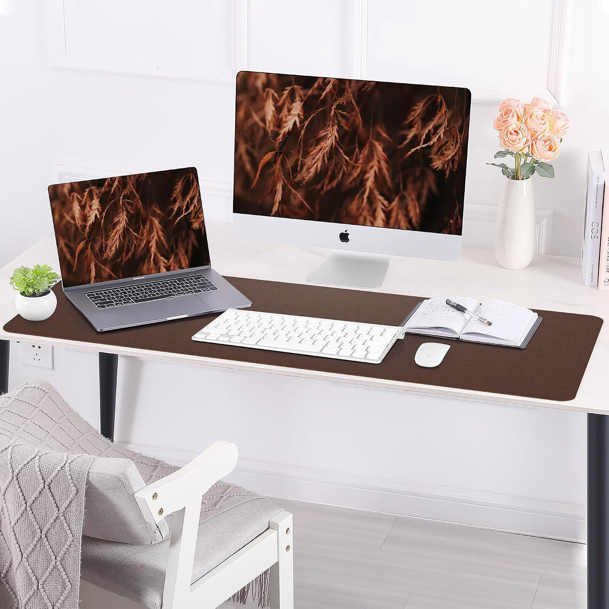 Large Desk Mat, 47" x 17", Black