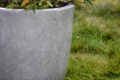 Kante 8.9" H x 10" W Small Concrete Planter, Compact Desktop Plant Pot with Drainage Hole & Rubber Plug – Lightweight Breathable Cement Container for Succulents, Cactus, Herbs, Indoor Outdoor, Gift