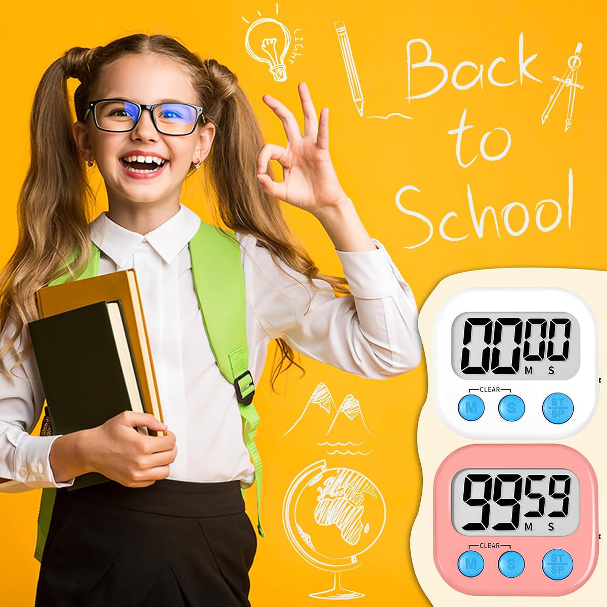 ZILLEEN Classroom Timer for Kids Teachers 2 Pack Digital Timers