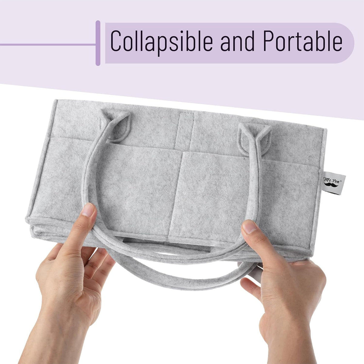 Baby Diaper Caddy Organizer, Gray, Medium