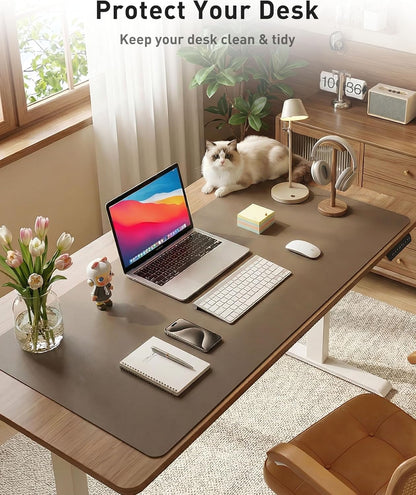 Aothia Leather Office Desk Pad Protector, Non-Slip PU Leather Desk Blotter, Waterproof Laptop Writing Mouse Pad for Office and Home, Black, 31.5" x 15.7" - Colors B