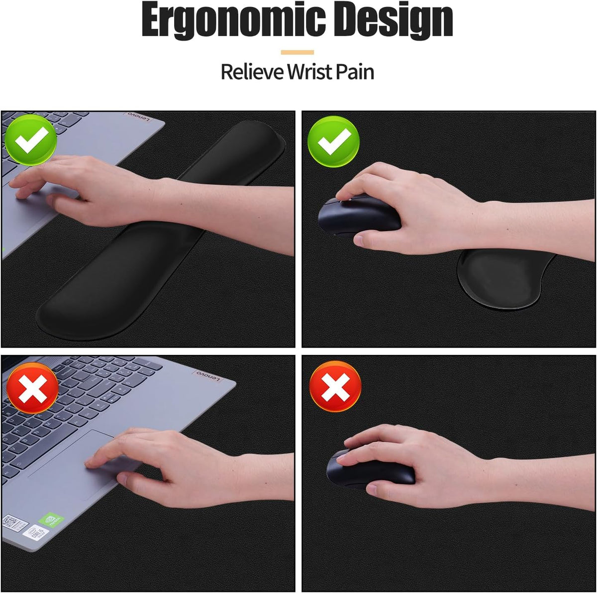 Bloss Leather Desk Pad and Keyboard Wrist Rest, Large Mouse Pad + Keyboard Pad+Mouse Wrist Support, Non-Slip Desk Mat Protector for Office, Home(31.5×15.7 Inches,Beige) - Colors B