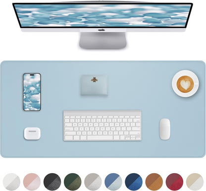 AFIING Large Desk Mat 55" x 24" - PU Leather Desk Pad Protector, Waterproof Non-Slip Extended Mouse Pad for Office Desk, Keyboard, Laptop and Home Workspace (Black)