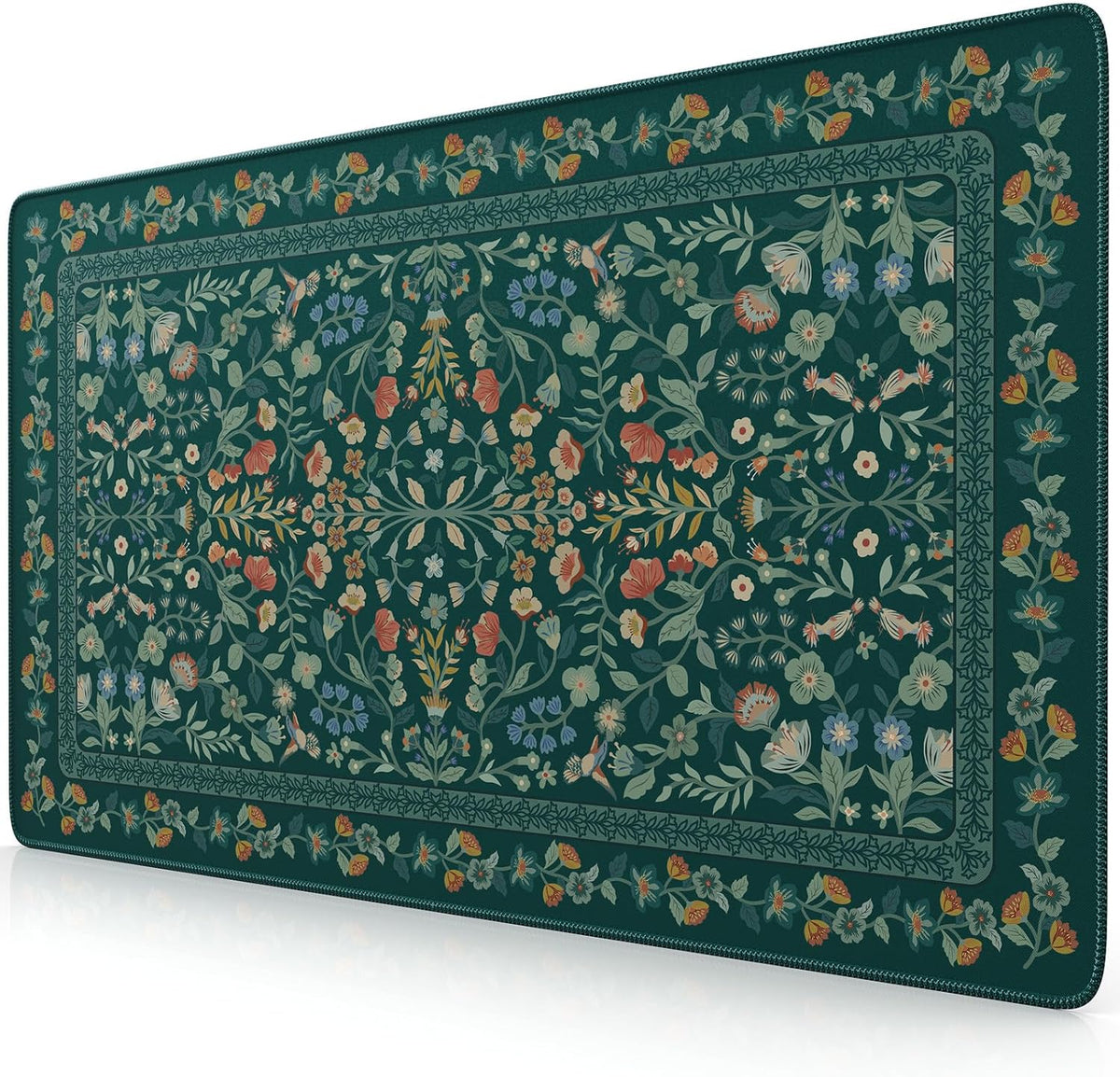 iCasso Desk Mat for Keyboard and Mouse, Large Mouse Pad, Desk Pad Mat, Anti-Slip Big Mousepad with Stitched Edges for Computer Desktop(Deep Green)