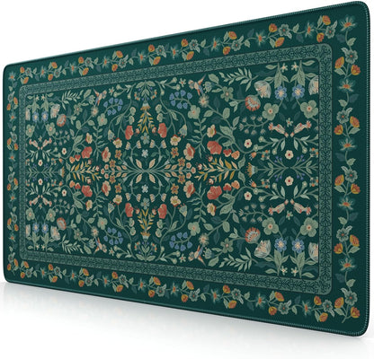 iCasso Desk Mat for Keyboard and Mouse, Large Mouse Pad, Desk Pad Mat, Anti-Slip Big Mousepad with Stitched Edges for Computer Desktop(Deep Green)
