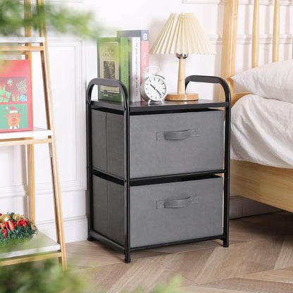 Dresser Storage with 3 Drawers, Fabric Dresser Tower, Vertical Storage Unit for Bedroom, Closet, Office, Black