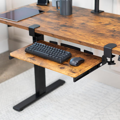 VIVO Extra Long Clamp-on Computer Keyboard and Mouse Under Desk Slider Tray, 34 x 11 inch Pull Out Platform Drawer, Black, MOUNT-KB15EB