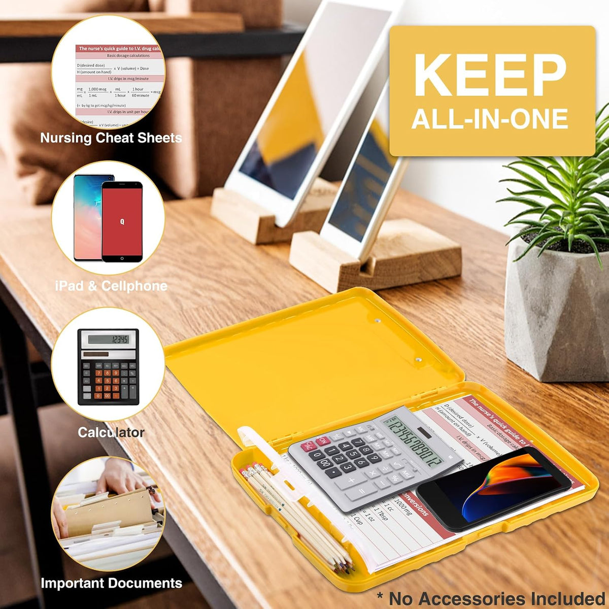 Clipboard with Storage, Clip Board 8.5 x 11 with Pen Holder, High Capacity Plastic Organization Case Box for Letter Legal A4 Size Paper, Nurses Teachers Must Haves, School & Office Supplies