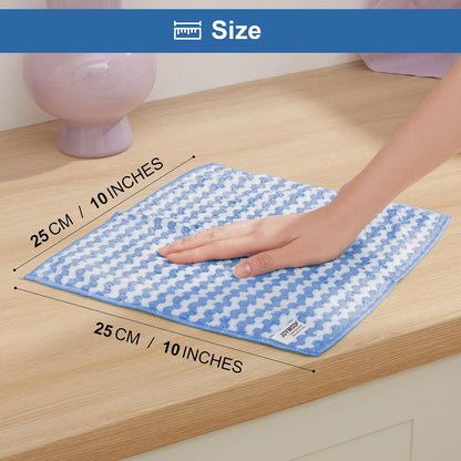 18 Pack Microfiber Cleaning Cloth, Kitchen Towels for Dish Drying Washing, Absorbent Streak Free Lint Free Rags for Cleaning, Reusable and Washable Towels - 10" x 10"
