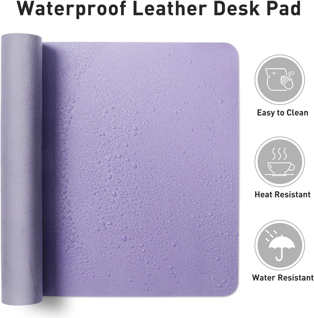 Aothia Leather Office Desk Pad Protector, Non-Slip PU Leather Desk Blotter, Waterproof Laptop Writing Mouse Pad for Office and Home, Black, 31.5" x 15.7" - Colors B