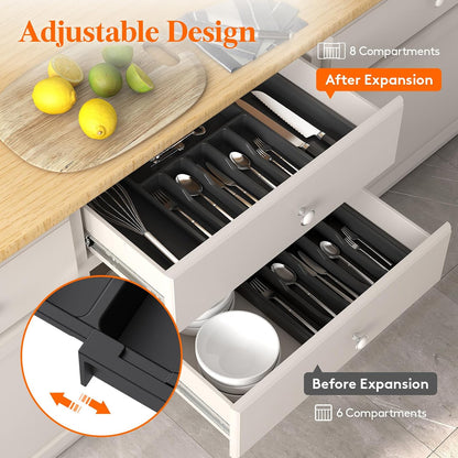 Expandable Silverware Drawer Organizer, Kitchen Utensil Tray