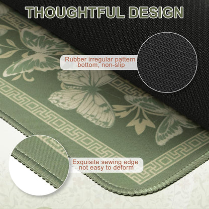 Desk Mat,Mouse Pad for Office Desk,35.4x15.7in,Pink Flowers