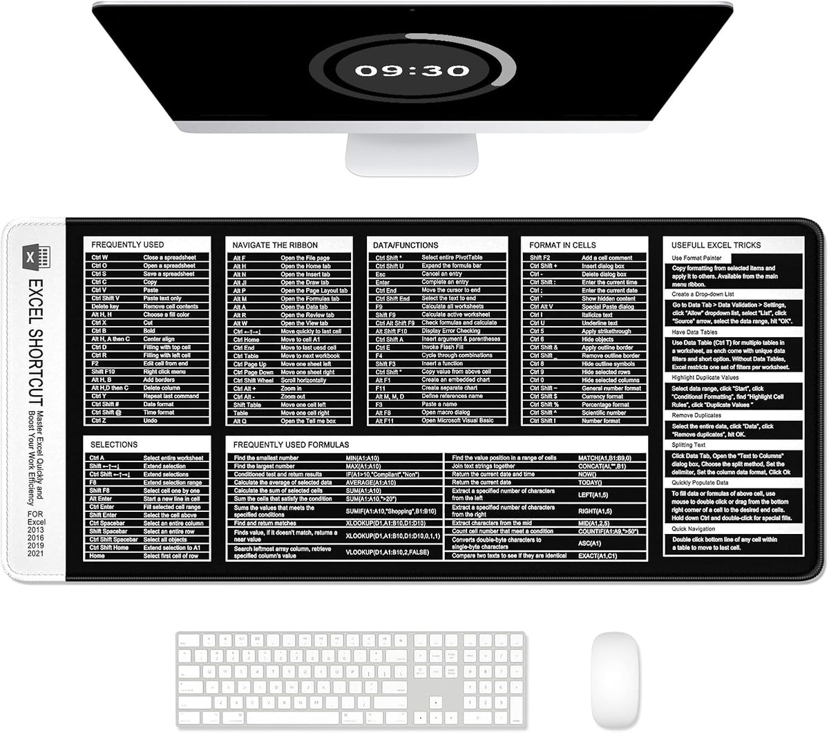 Auhoahsil Desk Mat, Ultra Large Mouse Pad, XXL Gaming Mousepad, Green Tropical Leaves Deskpad, Big Extended Full Size Mouse Pad, Desktop Desk Matt for Keyboard, Laptop & Computer, 35.5 x 15.7 in - Colors B