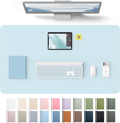 YSAGi Leather Desk Pad Protector, Large Mouse Pad, Non-Slip PU Leather Desk Blotter, Waterproof Writing Pad for Office and Home (31.5" x 15.8", Eggshell) - Colors B