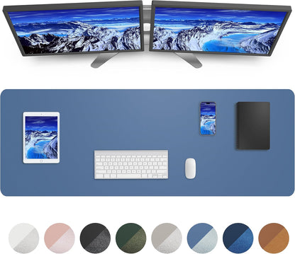 Large Desk pad mat,Mouse Pad,Office Desk Mat, Non-Slip PU Leather Desk Blotter,Large Desk pad,Waterproof Keyboard mat for Office/Home/Decor (Black,48" x 17")