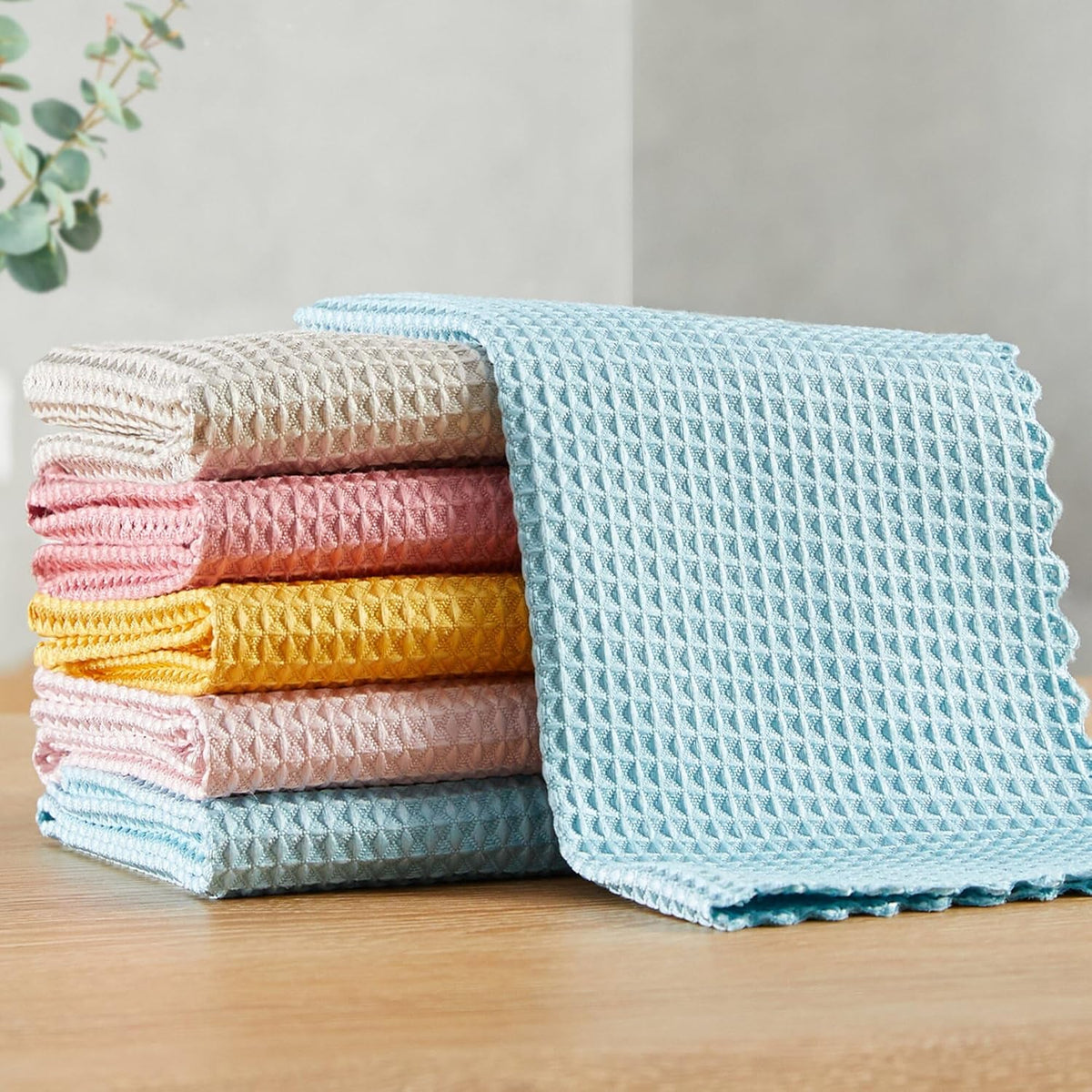 18 Pack Microfiber Cleaning Cloth, Kitchen Towels for Dish Drying Washing, Absorbent Streak Free Lint Free Rags for Cleaning, Reusable and Washable Towels - 10" x 10"