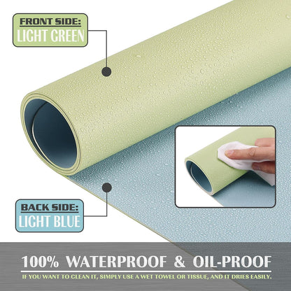 K KNODEL Large Office Leather Desk Mat, Mouse and Keyboard Pad, Computer and Laptop Mat, Desktop Protector and Cover, Writing Pad and Blotter (31.5"x15.7", Black)