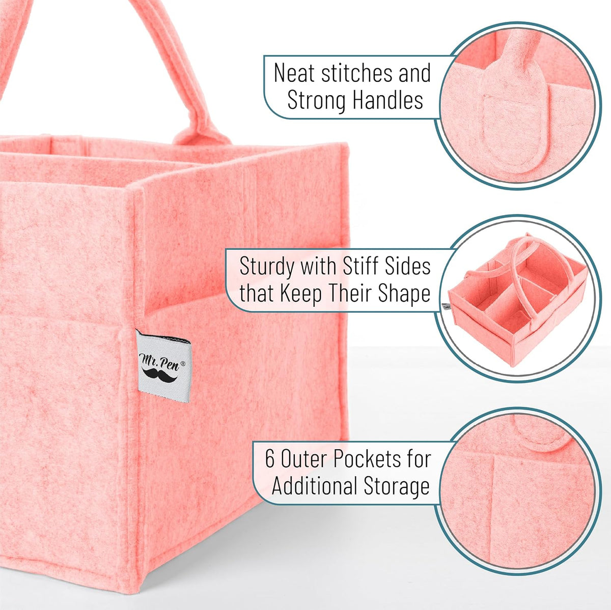 Baby Diaper Caddy Organizer, Gray, Medium