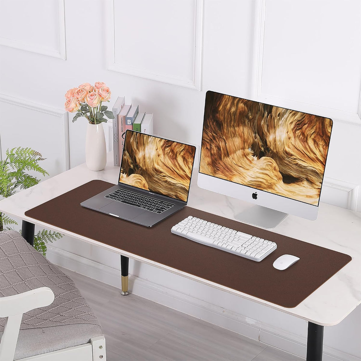 Large Desk Mat, 47" x 17", Black