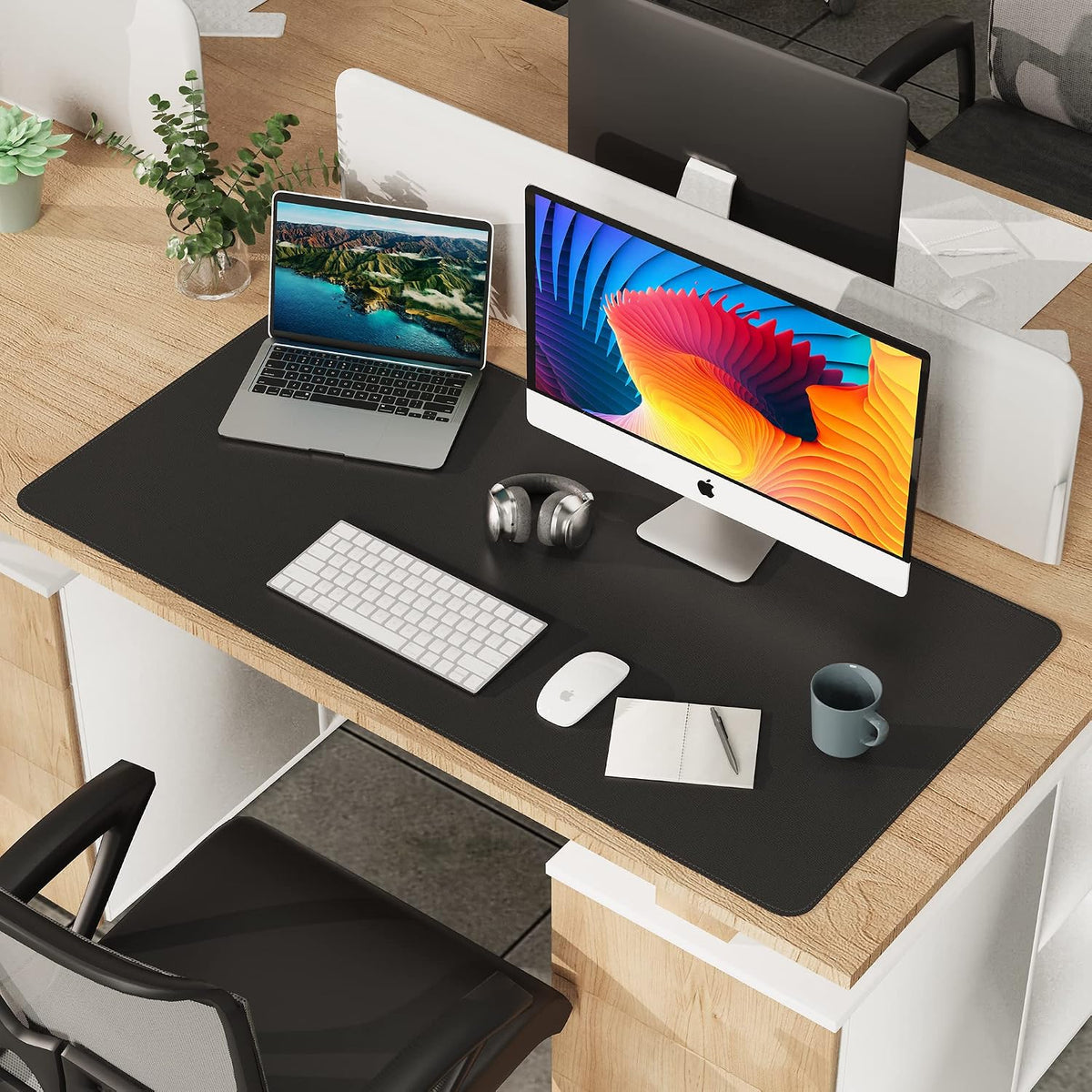 Large Desk Mat, 47" x 17", Black