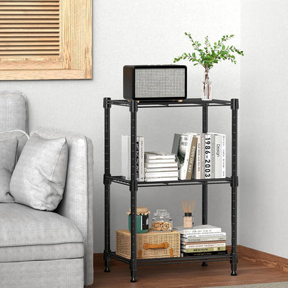 M MZG 450 lbs Steel Storage Shelving 3-Tier Utility Shelving Unit Steel Organizer Wire Rack for Home,Kitchen,Office (11.8" D x 17.7" W x 26.3" H) - Colors A