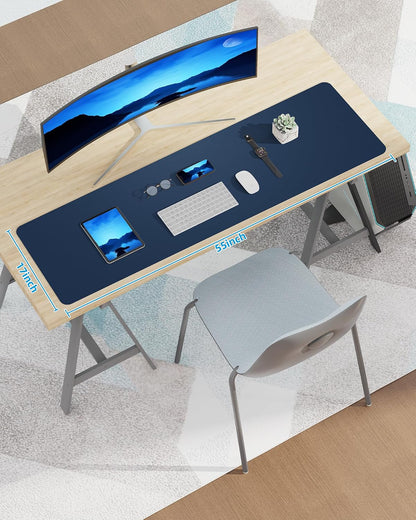 Large Desk pad mat,Mouse Pad,Office Desk Mat, Non-Slip PU Leather Desk Blotter,Large Desk pad,Waterproof Keyboard mat for Office/Home/Decor (Black,48" x 17")