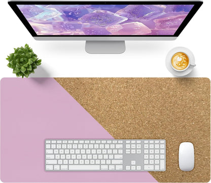 Bloss Leather Desk Pad and Keyboard Wrist Rest, Large Mouse Pad + Keyboard Pad+Mouse Wrist Support, Non-Slip Desk Mat Protector for Office, Home(31.5×15.7 Inches,Beige) - Colors A
