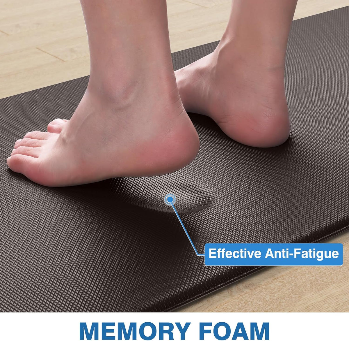 StepRite Kitchen Mats, 2PCS Kitchen Rugs, Cushioned Anti Fatigue Kitchen Mats for Floor, Non-Slip Standing Desk Mat, Waterproof Kitchen Rug Set for Kitchen, Floor, Office, 17.3"x30"+17.3"x47", Black